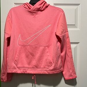 Nike Coral Hoodie with White Swoosh girls size 16